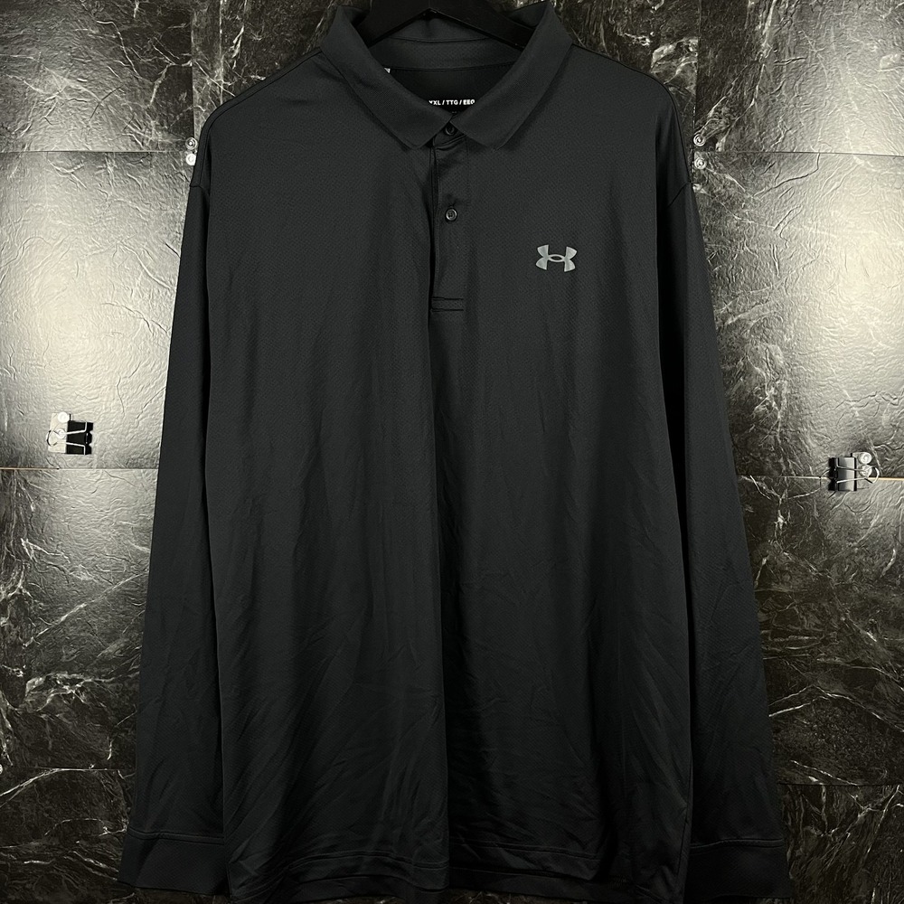 Under Armour Men's Black Sleeve Polo Shirt 2XL